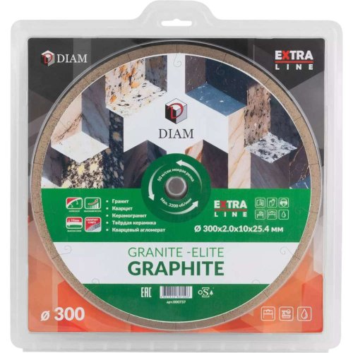 Диск алмазный DIAM 1A1R GRANITE-ELITE GRAPHITE 300*25.4 мм гранит