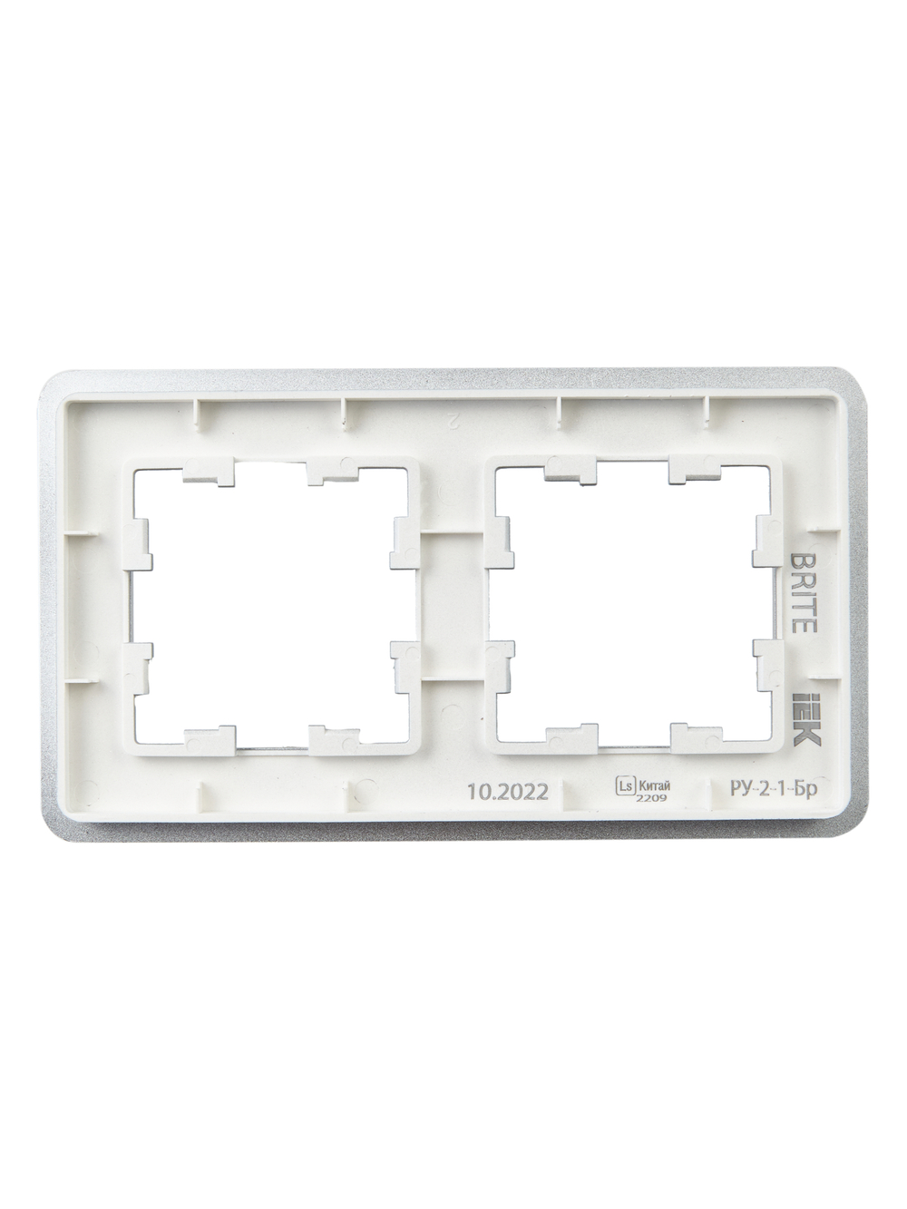 BRITE Рамка 2-местная РУ-2-1-Бр металл алюминий RE IEK