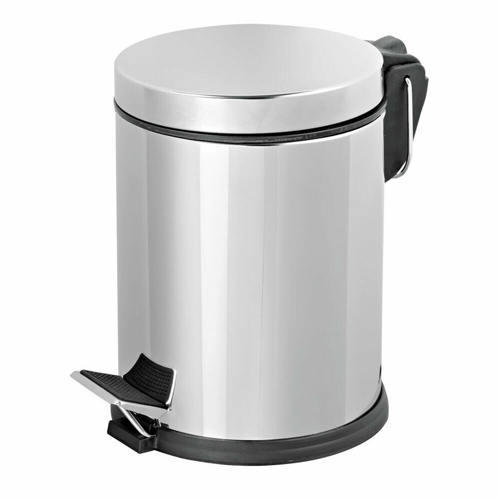 Ведро для мусора 12л нерж матовое с педалью 31624
