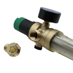 Фильтр самопромывной TIM 1/2" с редуктором в стеклянном корпусе