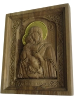 Освященная Владимирская икона Божией Матери из дуба большая
