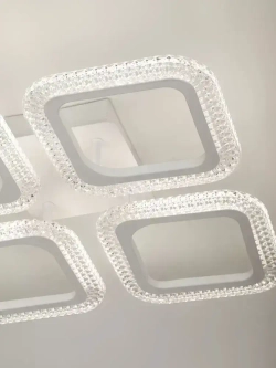 Люстра потолочная светодиодная с пультом ДУ Rivoli белая 64 Вт LED 2800К - 6200К, светильник на кухню, в детскую, в спальню