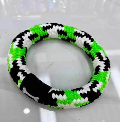 Игрушка-канат кольцо для всех пород собак «Счастливый хвост!», цвет зеленый, d-12.5/52гр