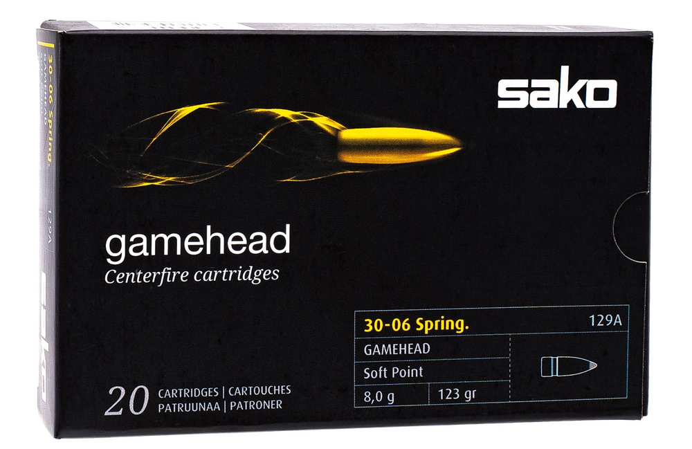 Патрон .30-06 Sako 8g\123gr SP Gamehead., коробка 20 шт.