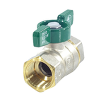 Кран шаровой латунь хром R251W Ду 32 Ру42 ВР бабочка зеленая Giacomini R251WX026