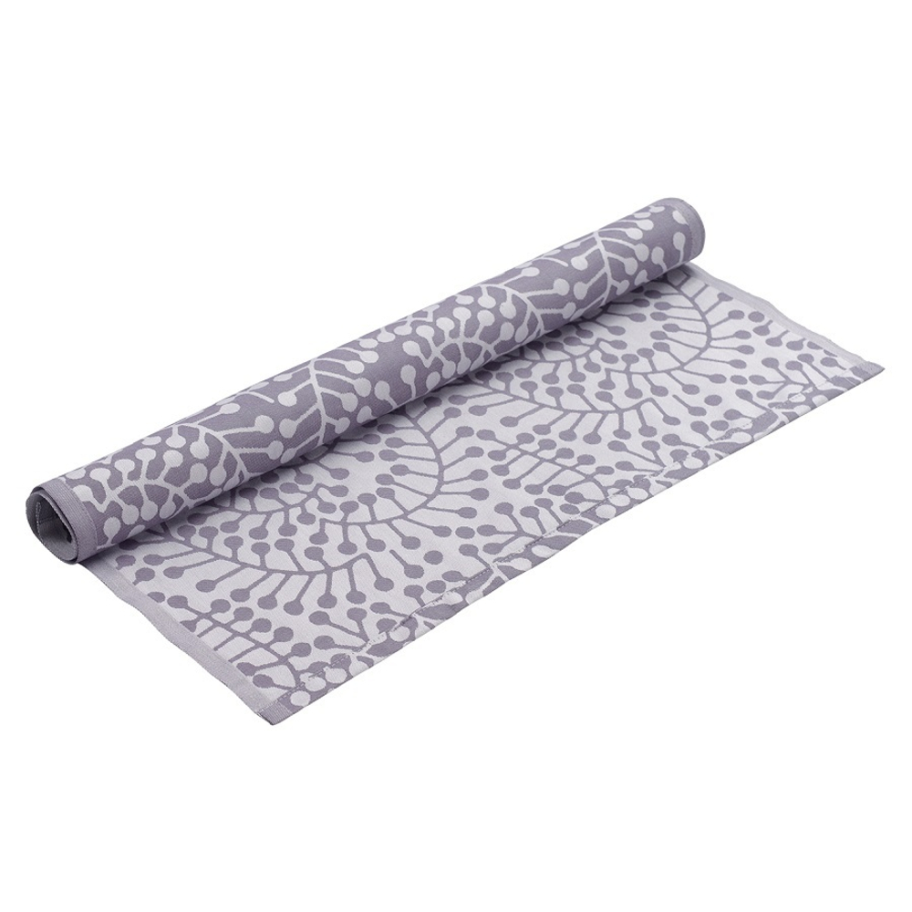 Салфетка из хлопка фиолетово-серого цвета с рисунком Спелая смородина, scandinavian touch, 53х53см