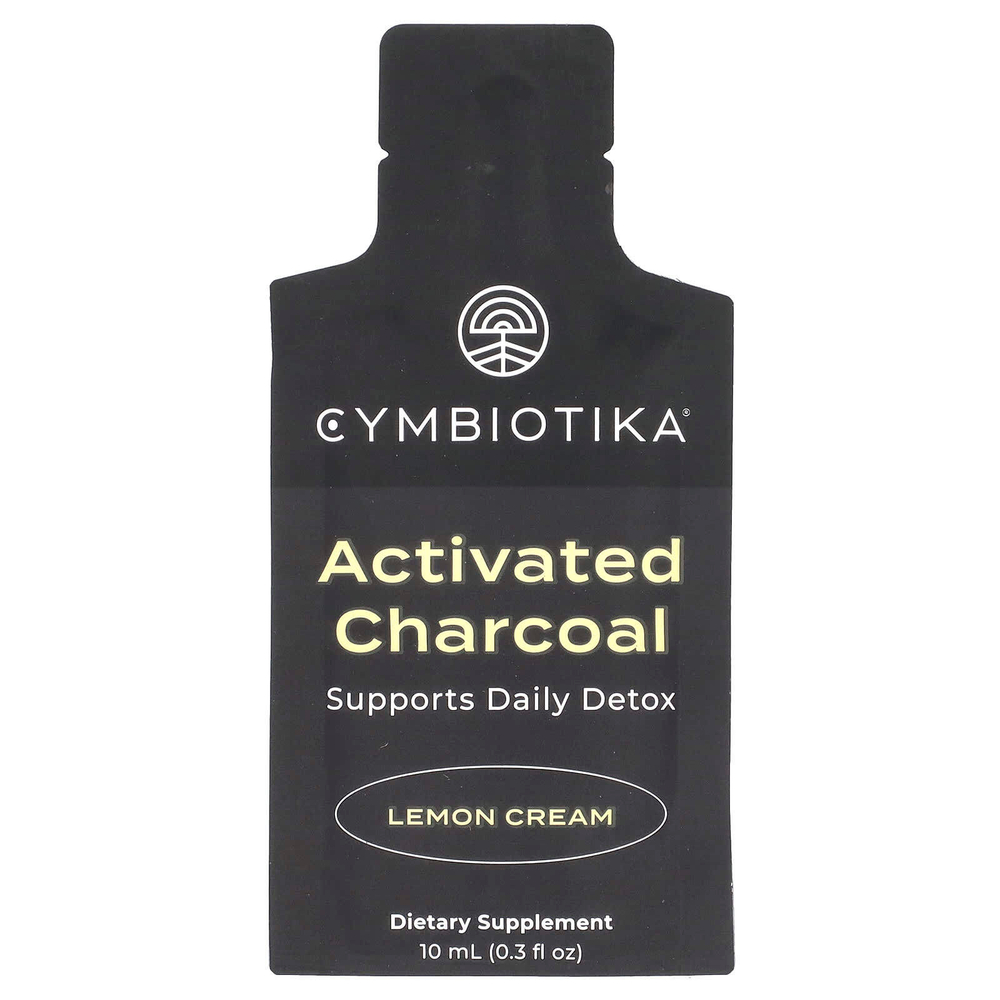 Cymbiotika, Активированный уголь, лимонный крем, 26 пакетиков по 10 мл (0,3 жидк. Унции)