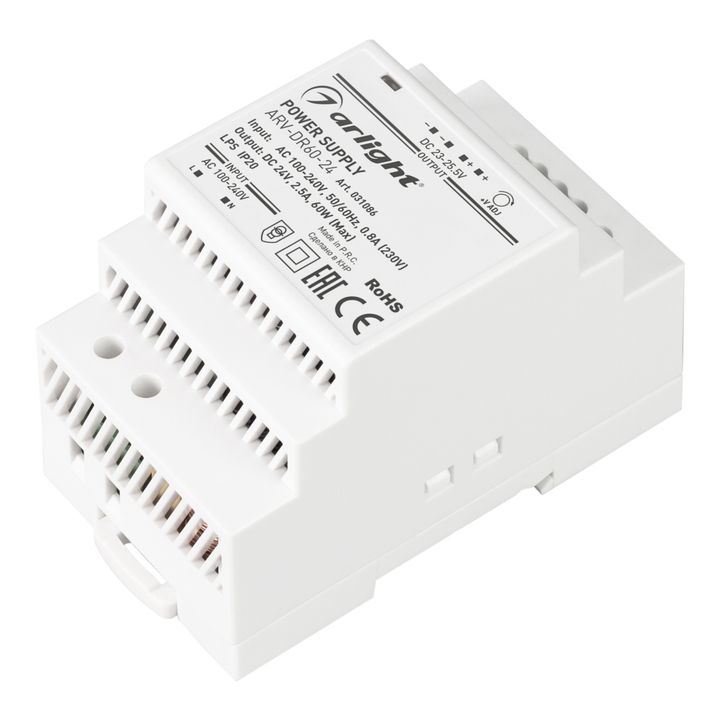 Блок питания Arlight ARV-DR60-24 24V 60W IP20 2,5A 031086