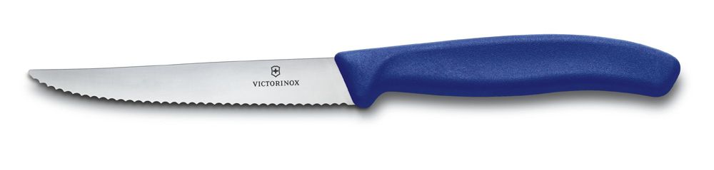 Фото нож для сыра и колбасы VICTORINOX SwissClassic лезвие 11 см с волнистой заточкой и раздвоенным кончиком красная пластиковая рукоять с гарантией