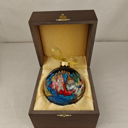 Шар новогодний с круговой росписью "Пушкин. Лукоморье" в футляре