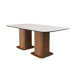 Стол прямоугольный Denver 270, керамика матовая, две опоры дерево