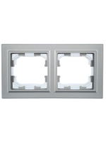 BRITE Рамка 2-местная IP44 РУ-2-БрА-44 алюминий IEK