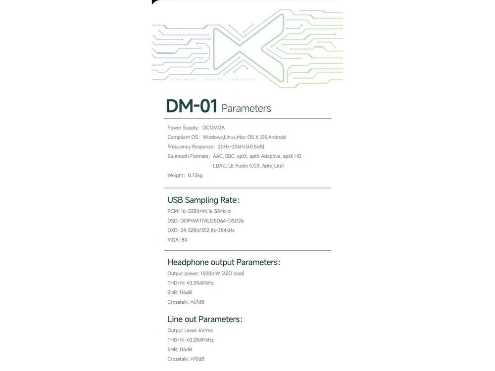 Усилитель для наушников XDUOO DM01 Blue