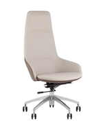 Кресло руководителя TopChairs Soulo светло-серый, коричневый