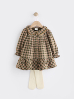 Платье и колготки в комплекте для девочки Next B49-199, Коричневый, Бежевый