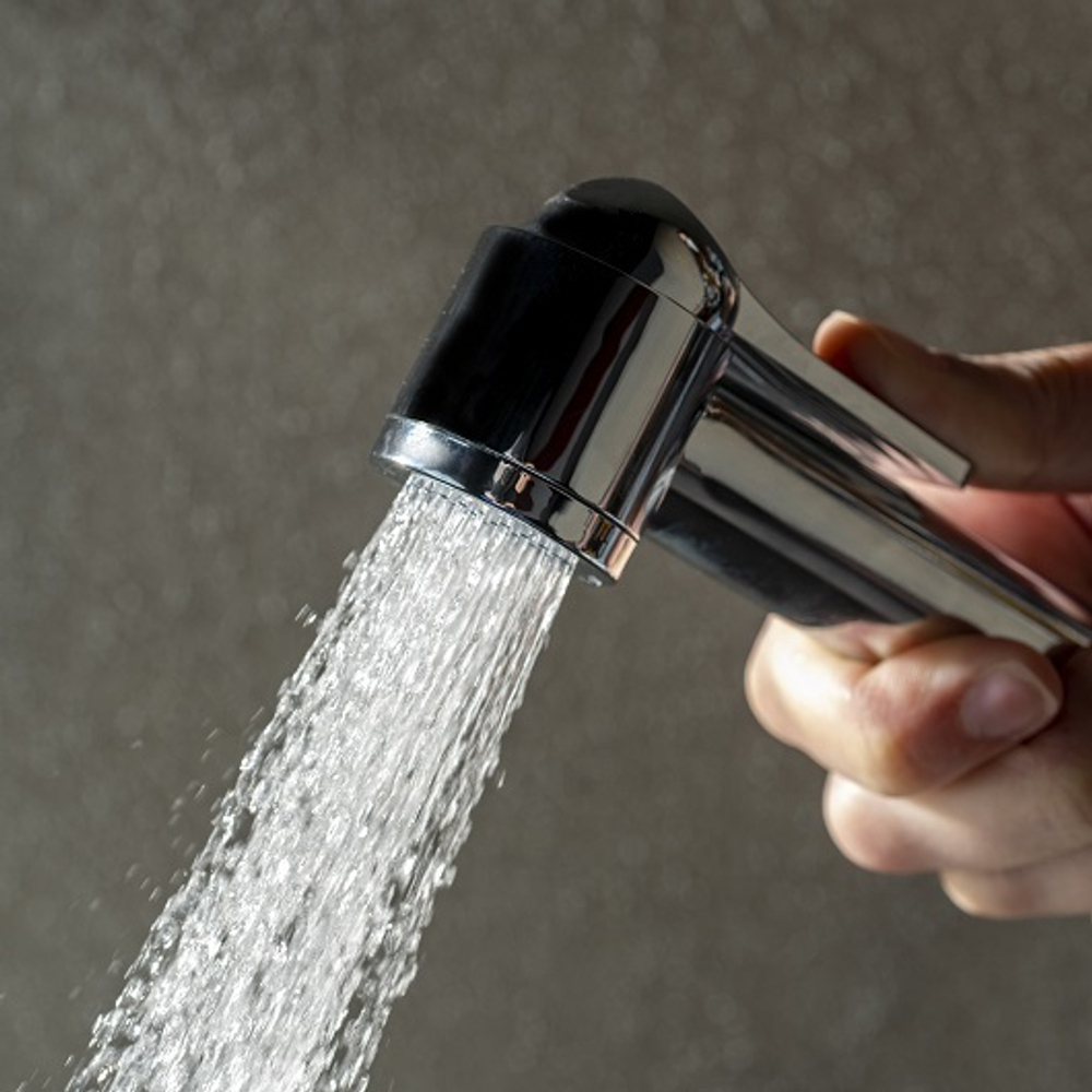 Bossini Apice душ гигиенический: лейка, держатель, шланг Cromolux 1250 мм, цвет белый матовый