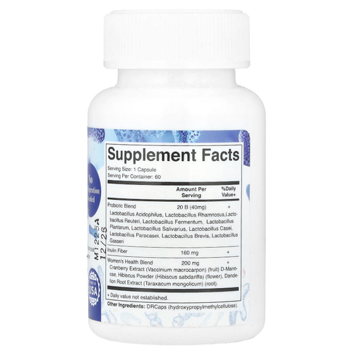 Vitamatic, Вагинальные пробиотики, 60 капсул с гипромеллозой Drcaps®