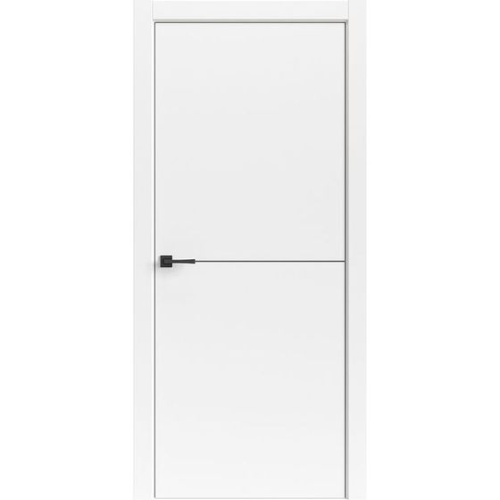 Купить Межкомнатная дверь экошпон Tamburat Light Geometry 4302 белая кромка ABS чёрная глухая