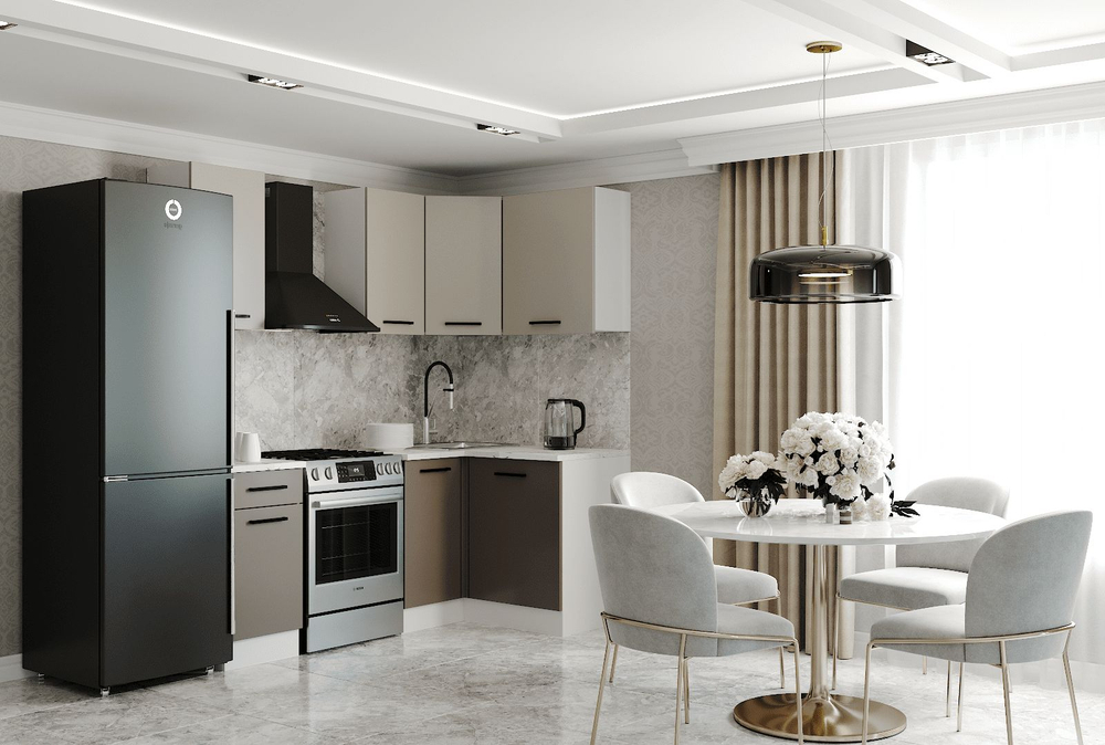 Кухонный гарнитур угловой Латте 2000х1200 (38мм)