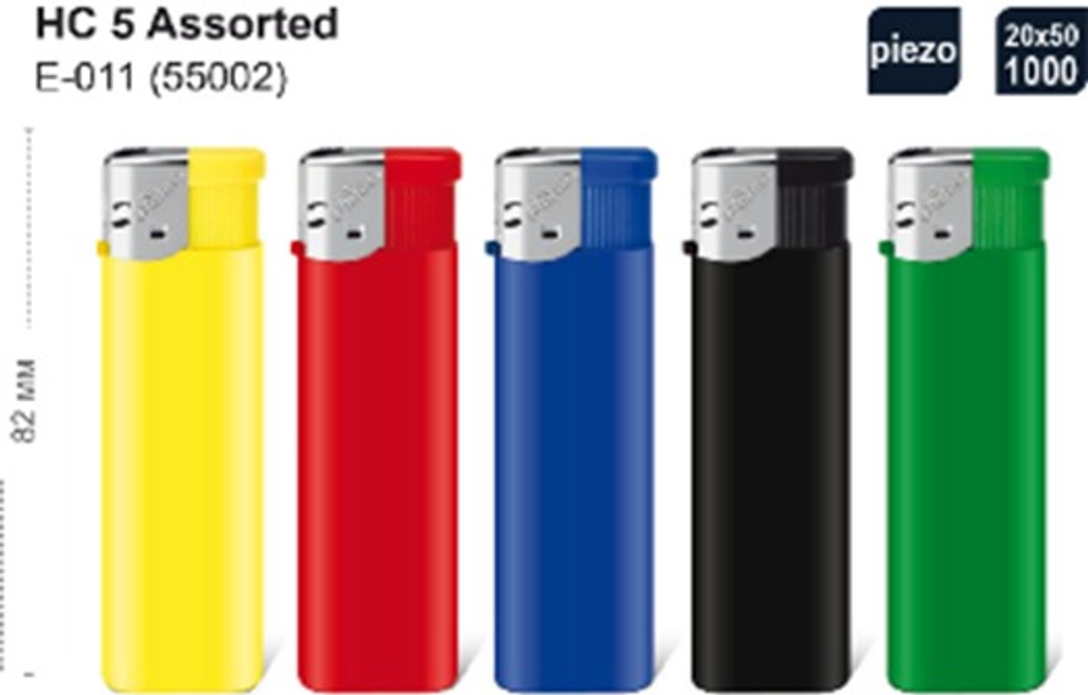 Зажигалка "Pride" Е-011 HC 5 Assorted  50шт * 20бл (55002)