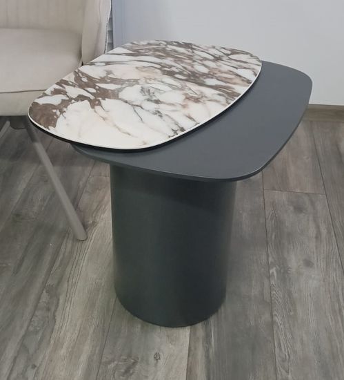 Стол кофейный ARVID TL-312 испанская керамика на стекле/ МДФ окраш. / темно-серый МДФ каркас