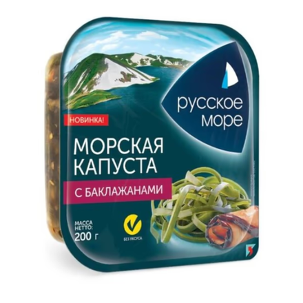 Морская капуста по-корейски с баклажанами Русское море 200 гр