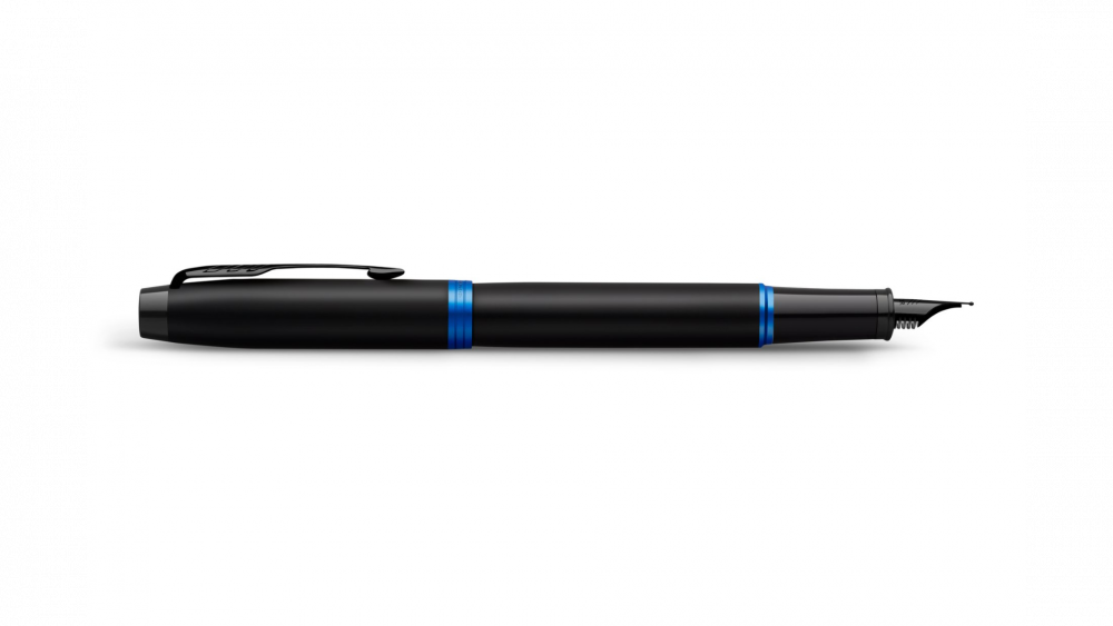 Перьевая ручка Parker IM Vibrant Rings Flame Blue, перо:F/M , цвет чернил: blue, в подарочной упаковке.