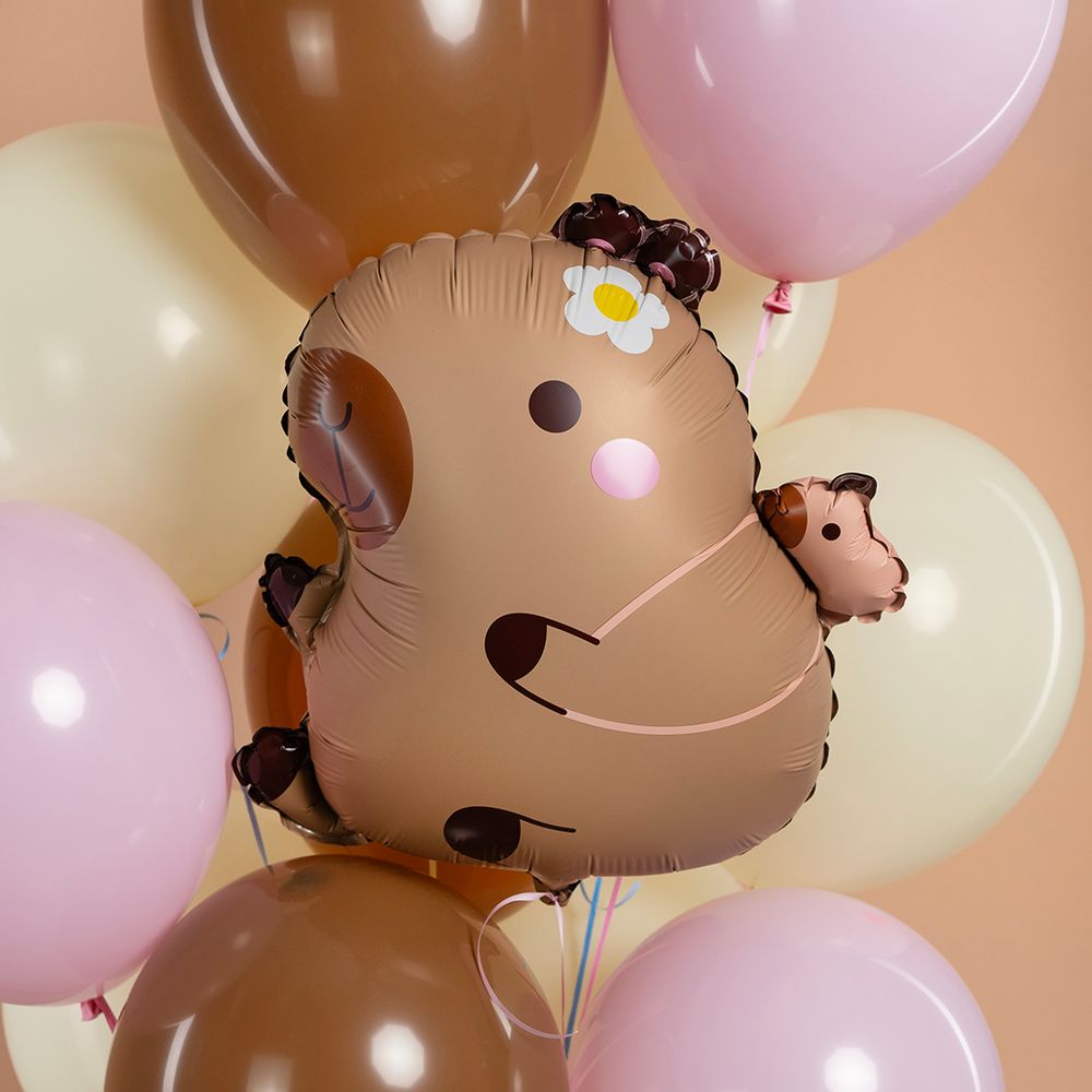 Шар (22''/56 см) Фигура, Капибара с ромашкой, 1 шт.