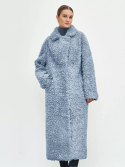 Шуба чебурашка длинная из овечьей шерсти, SilverFox (арт.S1072rm09bz)