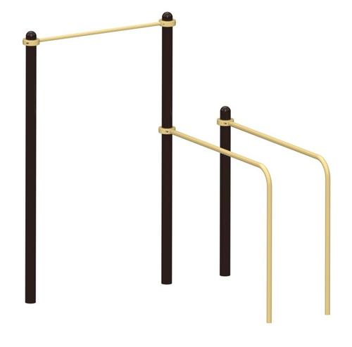 Спортивный комплекс №16, турник и гнутые брусья, 2300*2000*2700 мм., D=89 мм.