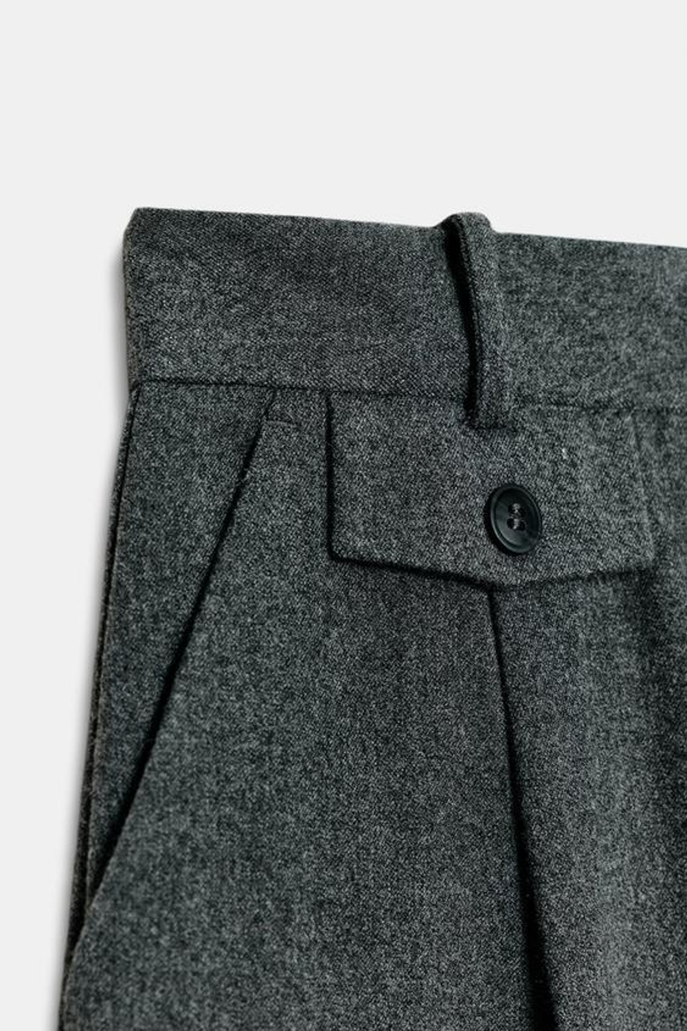 ZARA ПРЯМЫЕ БРЮКИ С ЗАЩИПАМИ, МЯГКИЙ СЕРЫЙ