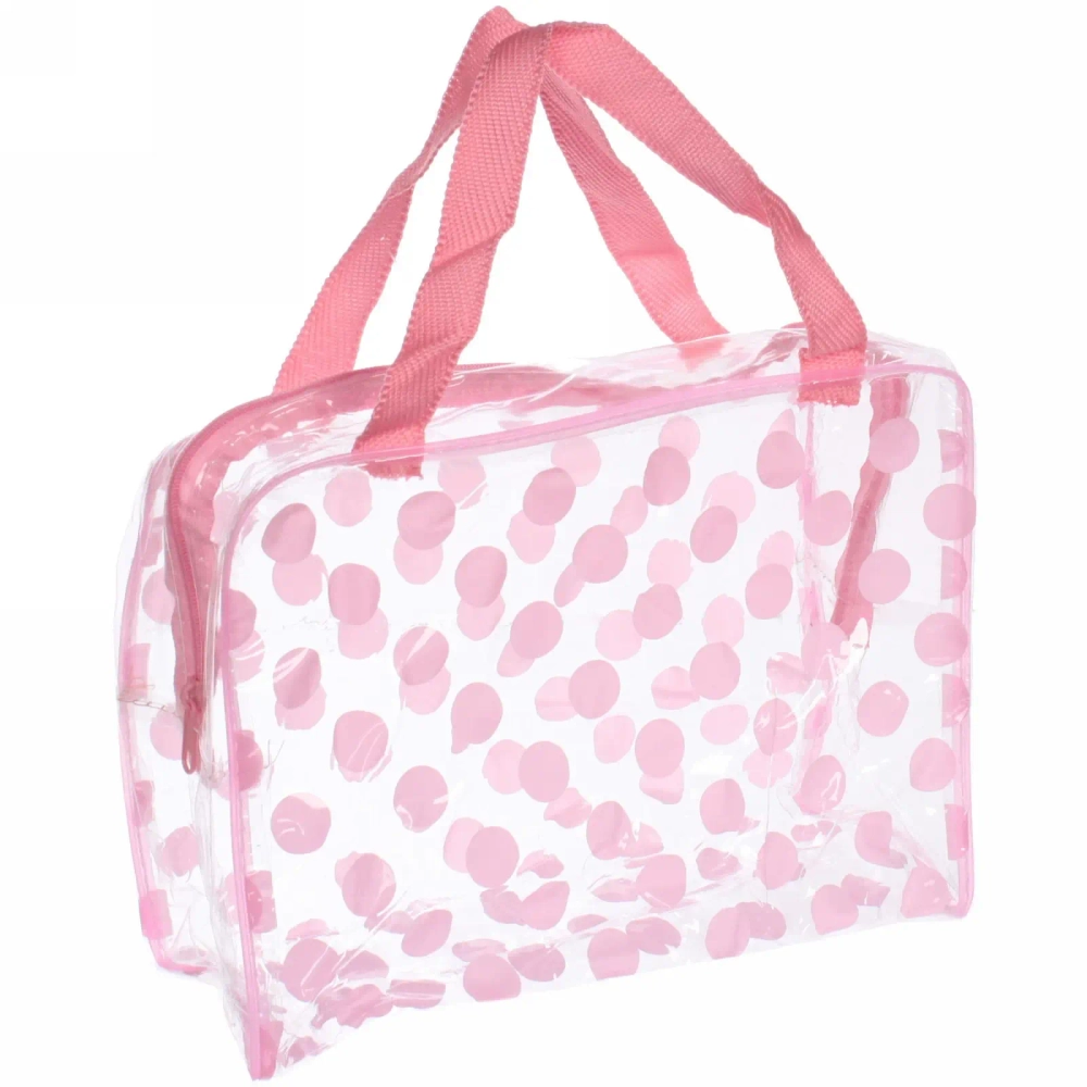 Косметичка прозрачная «Adventure - Peas», круги, цвет розовый, 16*23*9