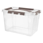 ЯЩИК ДЛЯ ХРАНЕНИЯ УНИВЕРСАЛЬНЫЙ С ЗАМКАМИ И РУЧКОЙ GRAND BOX, 290х180ММ, 6,65Л (Коричн