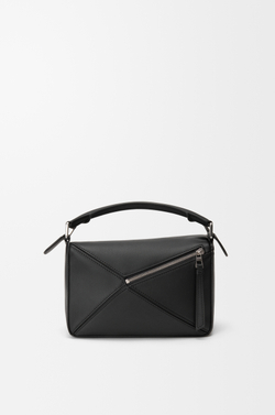 Loewe Маленькая сумка Puzzle с бахромой из классической телячьей кожи, черный