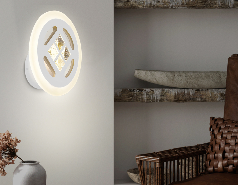 Настенный светодиодный светильник FA2955 WH белый 4200K/3000K/6400K 20W 200*200*70