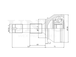 ШРУС внешний UNIO CVJ-20018