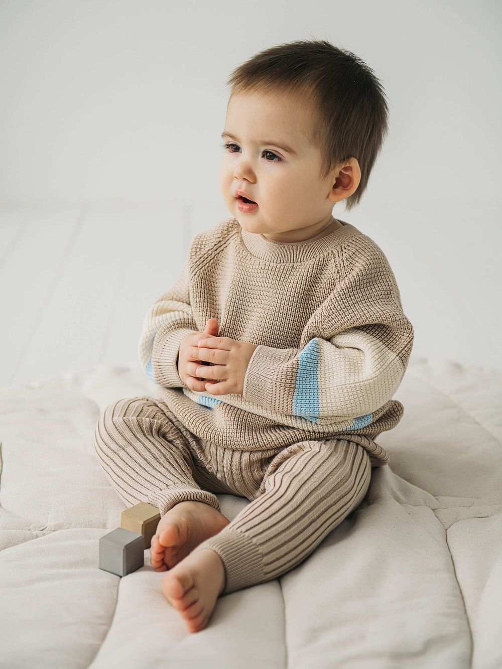 Костюм вязаный "Тофу/Нюд" 0+