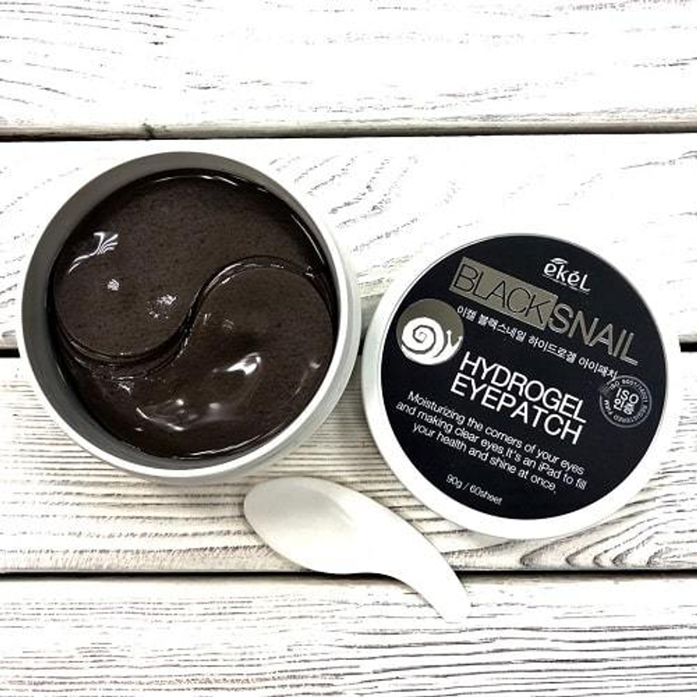 Ekel. Регенерирующие патчи под глаза с муцином чёрной улитки Black Snail Hydrogel Eyepatch