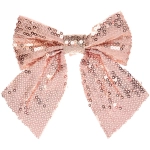 Бант на ёлку «Блеск» 12*14 см (набор 2 шт), Розовое золото