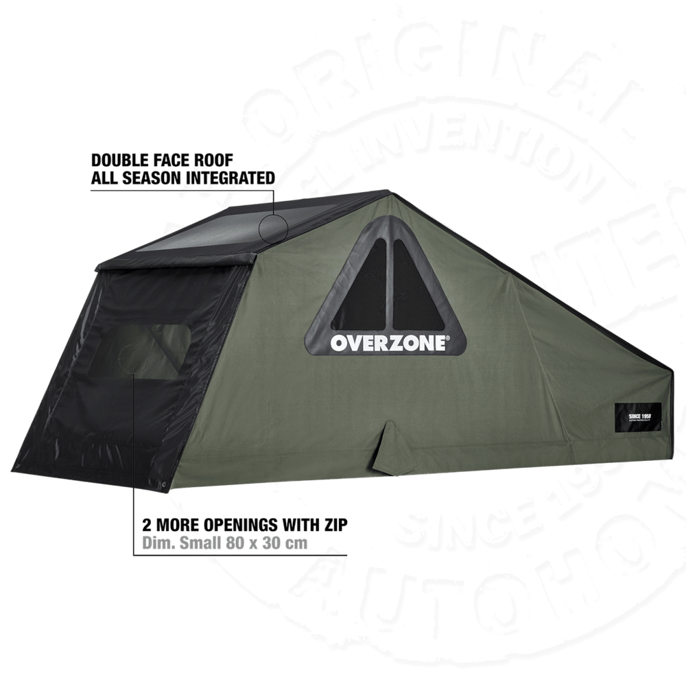 Палатка на крышу автомобиля AUTOHOME OVERZONE SMALL STANDARD, тент песочный, лестница 220 мм