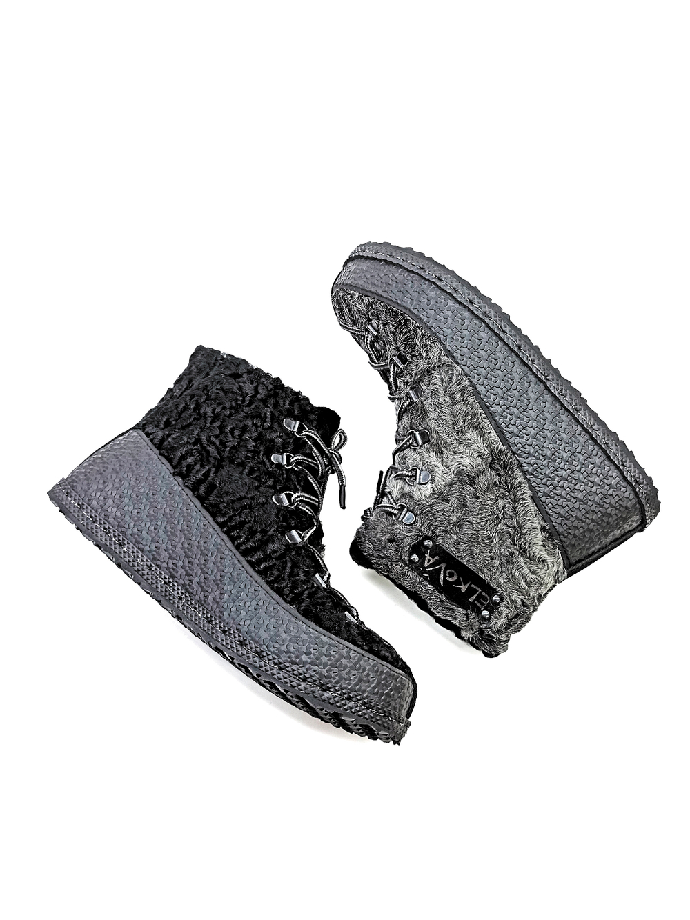 Ботинки из натурального каракуля "DOUBLE COLOR"