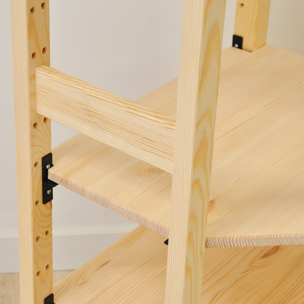 Стеллаж Ивари угловой, деревянный, из массива