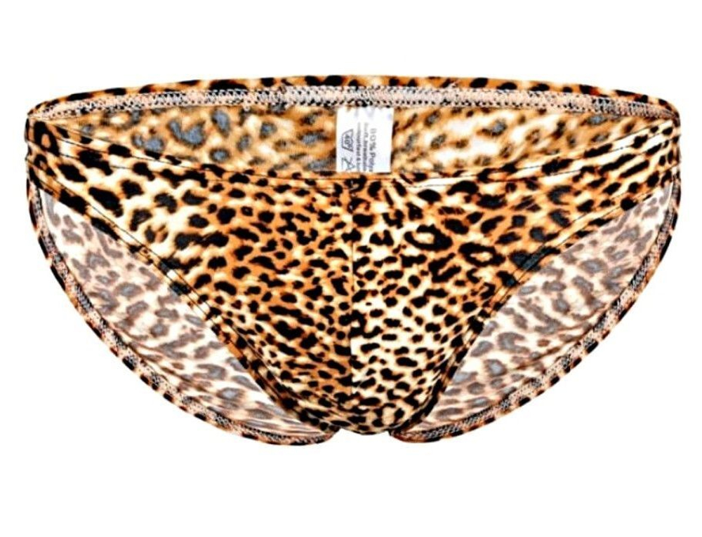 Мужские трусы-слипы леопардовой расцветки (Размер: M) (Цвет: леопард)