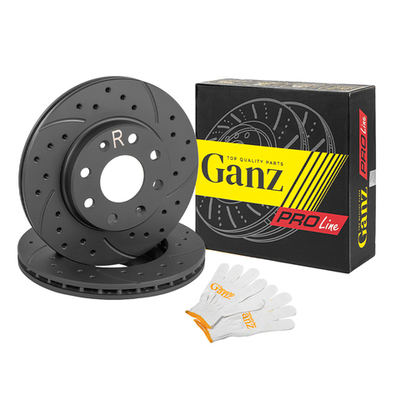 Диск тормозной передний перфорированный PRO-Line с покрытием (компл.2 шт) CHEVROLET Aveo/Kalos GANZ GIJ10081S