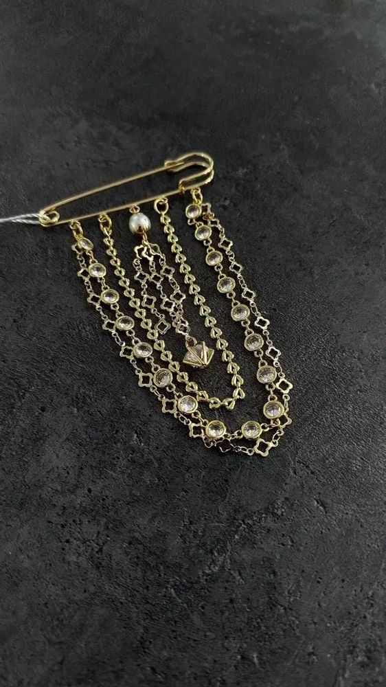 Серьги из разноцветных барочных жемчужин и прозрачных кристаллов Bezel, оттенок золото