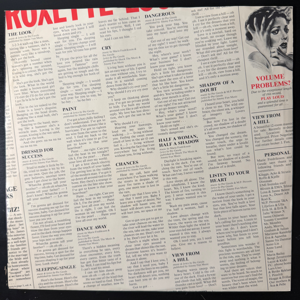 Roxette - Look Sharp! (Швеция 1988г.)