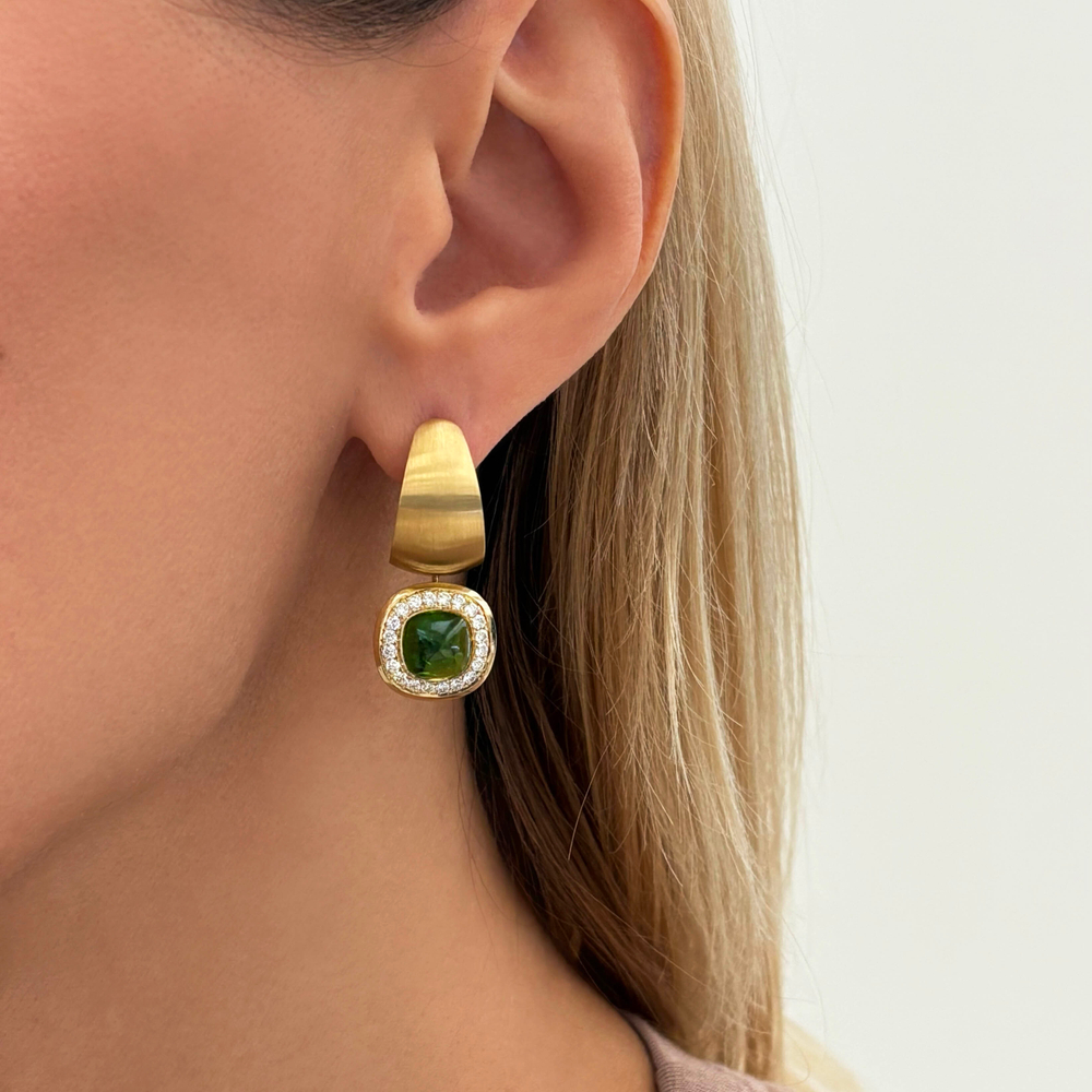 Серьги с Турмалином и Бриллиантами, Эмаль, E0176-71/4