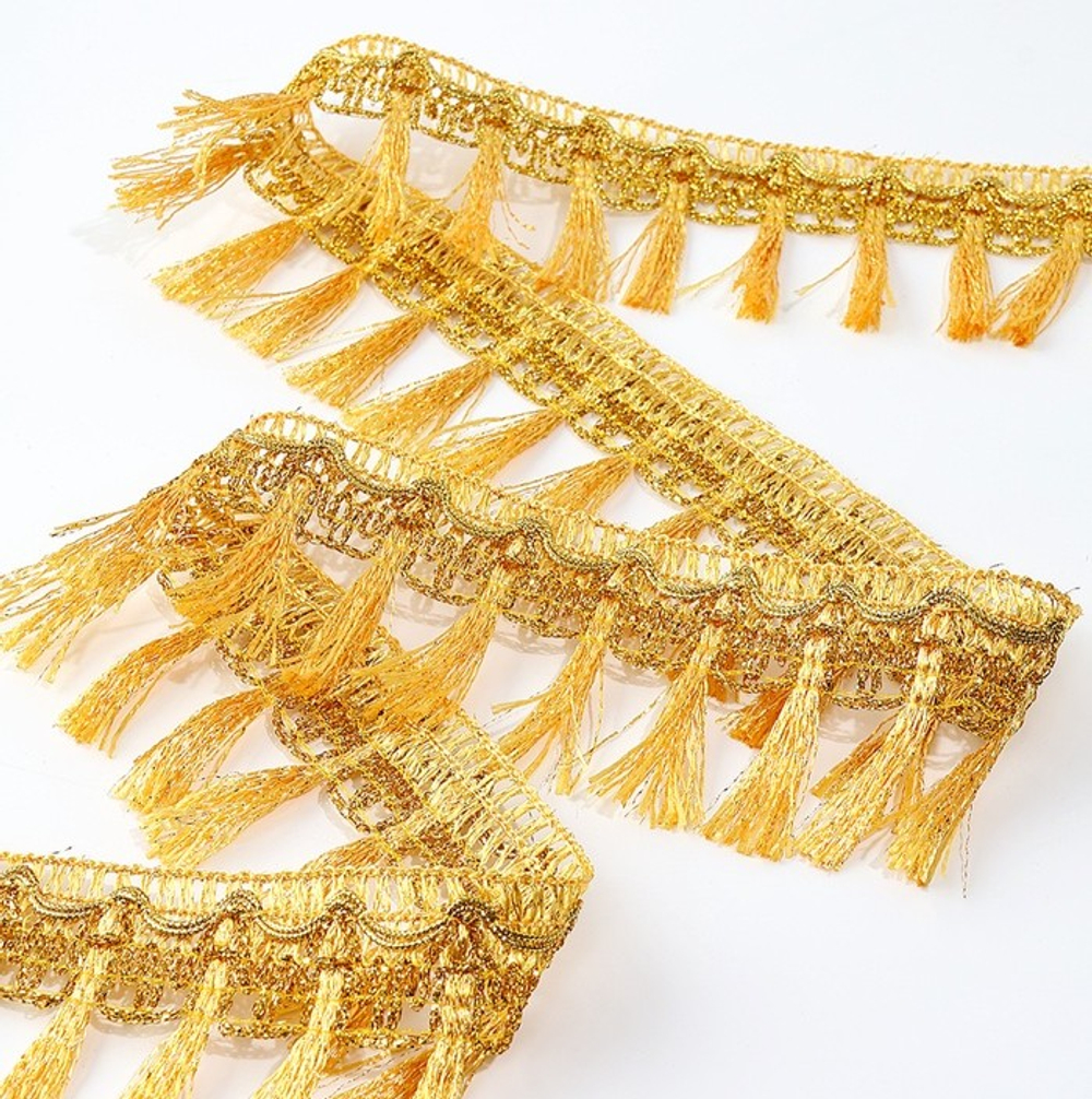 Тесьма золото с кисточками 50 мм