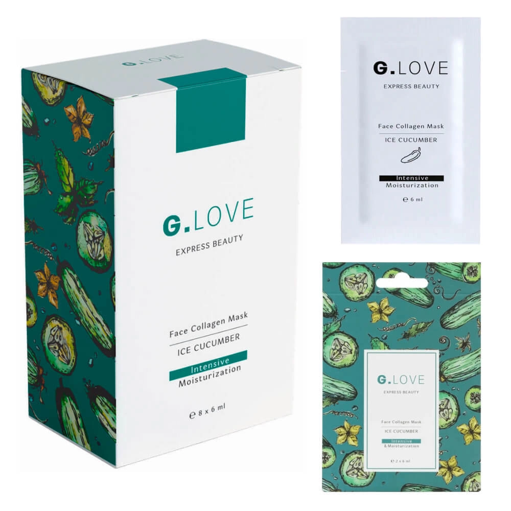 Маска для лица G.Love Face Collagen Mask Ice Cucumber 8x6 мл