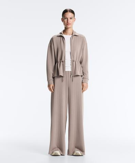 OYSHO Широкие полосатые брюки с мягкой на ощупь модальной тканью, бледно-серый